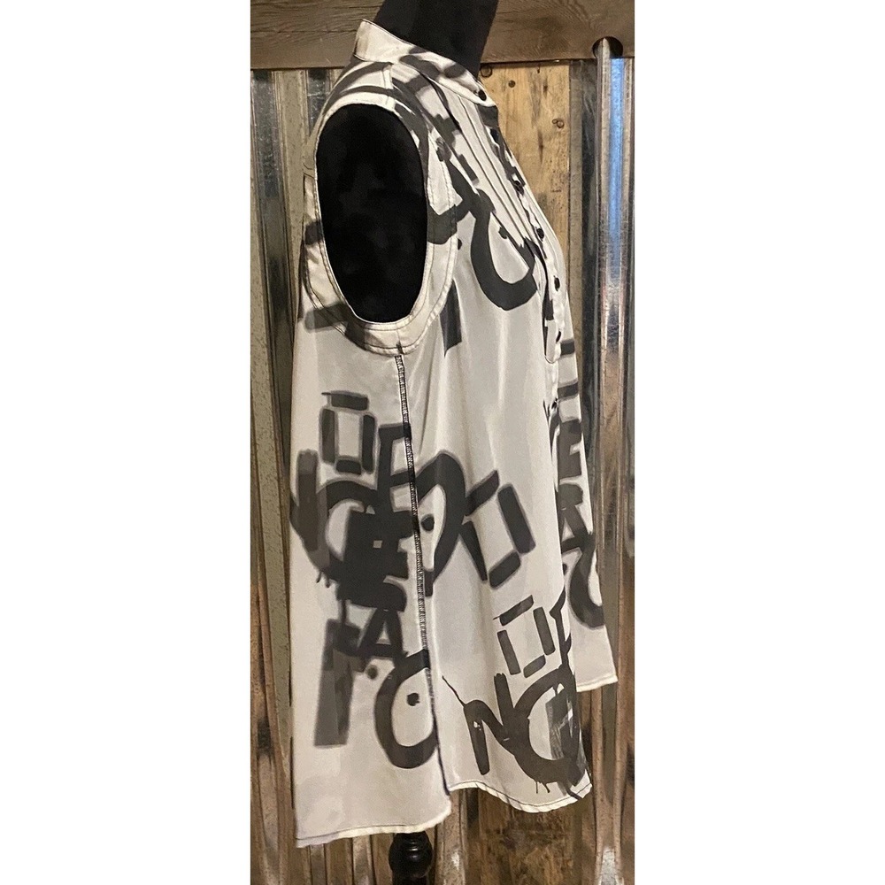Peoples Liberation Women's Large Blouse Top Sheer Letters Spell out Artsy - Picture 5 of 15